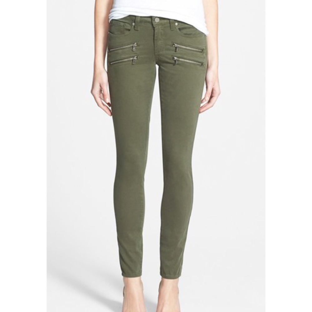 Paige Edgemont Skinny Jeans in Fatigue Green (Size 28)